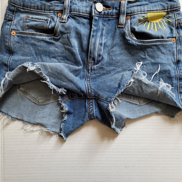 Blank NYC jean shorts boho denim cut off sun rainbow embroidery coastal cowgirl - Picture 4 of 15